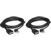 BTicino 2537N Prolunga Domestica 2 P+T 10 A con Spina e Presa, 5 m, Nero (Confezione da 2)