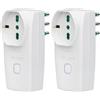 VIMAR Presa intelligente WiFi 00335.B, adattatore multiplo compatibile con Alexa e Google home, spina 16A, presa universale da 16A, comando vocale e telecomando con App View, Bianco (Confezione da 2)