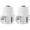 Vimar 0P00330.B Adattatore multiplo con sistema SICURY, S11, 2P11, P30, Interruttore luminoso, Bianco (Confezione da 2)