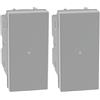BTICINO MatixGO Comando illuminazione Ottimizzato per luce led 1 modulo Grigio SJG4055F Pulsante assiale 1P NO 10A, 250Vac, illuminabile (Confezione da 2)