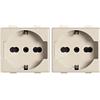 Bticino Matix Presa SA5440/16F, Presa Polivalente Universale, Standard Tedesco e Bipasso, Funziona con Prese 10/16A, Serie Matix, Colore Avorio (Confezione da 2)