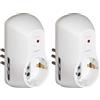 BTicino S3610DB Adattatore Safe Presa Multipla a 3 posti, con 1 Presa Schuko Standard Tedesco, 2 Prese Bivalenti 10/16A e Interruttore Automatico Luminoso di Sicurezza, colore Bianco (Confezione da 2)