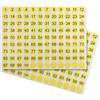 PATIKIL Adesivo Numerico Rotondo 0,8, 5pz Etichette Numeriche Consecutive Impermeabili in Vinile Autoadesivo per Gestione Inventario, Giallo