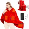 SNZ Coperta elettrica USB con batteria da 10000 mAh, 150 x 80 cm, senza fili, 3 livelli di temperatura, flanella singola, Electric Blanket Shawl, coperta termica per ufficio, pausa pranzo, viaggi