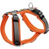 HUNTER Imbracatura per cani Maldon UP, colore: arancione/grigio, morbida imbottitura e confortevole, altamente riflettente grazie alla Scotchlite 3M, regolabile in 4 posizioni, con manico imbottito
