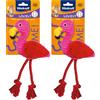 Vitakraft Safari fenicottero, gioco per cane, peluche per cane, con squeaker, in corda (1 pz) (Confezione da 2)