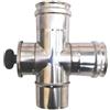 Nova italf Raccordo a T 90° con Ispezione psteriore - Acciaio Inox -5Dc (T D100mm POMELLO PVC NERO)