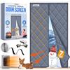 Homebay® Tenda termica magnetica per porta, per l'inverno, 80 x 200 cm, in tessuto Oxford spesso, isolante, per porte, impermeabile (grigio, 80 x 200 cm)