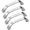 BOZONLI Maniglie per Mobili da Cucina, 4 Pezzi Maniglia in Lega di Zinco per Armadio da Cucina Guardaroba, Distanza Fori 64 mm (Argento)