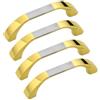 BOZONLI Maniglie per Mobili da Cucina, 4 Pezzi Maniglia in Lega di Zinco per Armadio da Cucina Guardaroba, Distanza Fori 64 mm(Oro + argento)