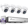 Loocam Sistema di Telecamere CCTV 1080P, DVR 8 Canali H.265+ con SSD da 500G, 4 Telecamere di Sicurezza 2MP 1920TVL per Interno ed Esterno, con Rilevamento AI di Persone/Veicoli, Visione Notturna