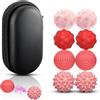 JoyJoyful 8 Pezzi Fidget Toys Stress Balls, Magnetic Balls Palla per Massaggio Alle Mani Sfere,Decompression Magnetiche Sfera per Massaggio a Punta Delle Dita Alleviare Lo Stress (rosso)