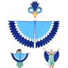 URAQT Uccello Feltro Costume, 2Pz Bucero Blu Set Cosplay, Mantello Colorato e Maschera in Feltro per Bambini Ragazze Balli Halloween Feste in Maschera