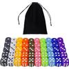 QUTHZZHY 50 Pezzi Dadi Colorati, Cubi Colorati 16 mm, 6 Facce Cubi con Tasche da Taschino, Dado da Gioco in Acrilico, Dadi da Gioco per Giochi di Carte da Tavolo, per Lezioni di Matematica, 10 Colori