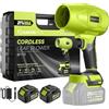 SakerPlus, Pulitore Portatile per Polvere, Soffiatore per Foglie Senza Fili, Soffiatore Portatile, Soffiatori a Mano per Cura del Prato, Pulizia del Patio, Batteria da 4.0Ah, Caricatore Incluso (2