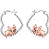 YFN Bulldog francese orecchini a cerchio in argento sterling 925 animale cuore orecchini pendenti goccia pendente dolce cane gioielli regali per le donne