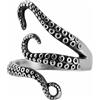 Miniblings Polpo Tentalke - Anello da dito con calamari e polpo argentato, gioiello originale alla moda, anello con motivo, regolabile, taglia unica, ab 18mm, Metallo