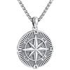 Eusense Bussola Collana in Argento Sterling 925 Bussola Pendente Catena Regalo di Laurea Gioielli per Uomo Donna
