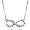 Bling Jewelry Ciondolo Collana Nodo d'Amore Infinito Promessa Romantica Stile Stazione Figura 8 Pave CZ Per Donna Fidanzata in Argento Sterling .925 Zirconia Cubica