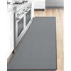 COLOR&GEOMETRY 44x150 cm tappeto cucina antiscivolo lavabile, Passatoia cucina tappeti cucina, Anti-fatica tappeto vinile cucina imbottito in schiuma per stare in piedi comodamente, Grigio