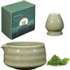 WANDGU Set Da Tè Manuale Matcha Con Porta Frusta E Contenitore Per Polvere, Cerimonia Del Tè Matcha (2 Pezzi)