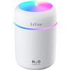 LtYioe - Mini umidificatore da scrivania per auto, ufficio, camera da letto, ecc. Spegnimento automatico, 2 modalità di nebbia, super silenzioso(bianco)
