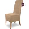 sh SCHEFFLER-HOME LIVE HOMESTYLE SCHEFFLER-Home Coprisedie Leon/Set di 4 Copri Sedie da Pranzo Elastici/Sedie da Pranzo/Coprisedie Elasticizzato Scamosciato con Fascia Elastica/Coprisedie Eleganti, Beige