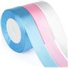 ASTARON Nastro di raso per artigianato, 2.5 cm, nastro in tessuto rosa e blu per regali, bouquet, confezioni regalo, fiocchi per capelli fai da te, decorazioni per feste di compleanno e laurea