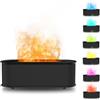 Bigqin Diffusore di Oli Essenziali con Colorato Fiamma,300ml Bruciatori per oli essenziali,Diffusore di aromi Luce LED a 7 Colori,Lampada Notturna per Camera da Casa,Ufficio,Idea Regalo（Nero）