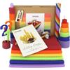 Wachsmann Set creativo Rainbow, cera d'api 100% tedesca - 18 fogli colorati (20 × 15 cm) con stoppini in canapa - Kit DIY per bambini & adulti, candele in cera