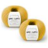 Kalapanta Gomitoli Mohair e Seta per lavoro a maglia, Lana Gatto Linea Luxury Silk Mohair, 50 gr., 424 mt, (Giallo - 14531, 2)
