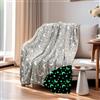 HSGLGNA Coperta per bambini con dinosauri al buio, morbida microfibra, fantastica idea regalo per gli amanti del dinosauro (Stelle Grigio, 130 x 150 cm)