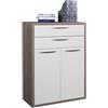 Composad | Mobile Contenitore della Linea DISEGNO con 2 Ante e 2 Cassetti, Armadietto Porta documenti da Archivio, (LxAxP) 81,60x112x35,70 cm, Rovere Sonoma e Bianco Laccato, Made in Italy