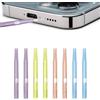 HAOXYO 8 Pezzi Kit Pulizia Telefono, Include pulizia connettore usb c e porta antipolvere, Colori: Giallo, Blu, Viola, Marrone, Leggero e Adatto per iPhone e Android