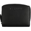 bugatti Bella portafoglio cerniera liscia, pulsante, pelle bovina, RFID, nero