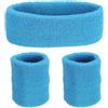 QUARKZMAN Set di Fasce Sudore Spugna sport Fascia 7x2 Azzurro Cielo