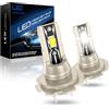 OVVOFPP Lampadine H7 LED, 80w 28000lm 6000k Fari Auto Bianco, 6 Volte Super Luminosità, 1:1 Mini Led h7 Alogeno e Xenon Kit Di Sostituzione, Led Faro H7