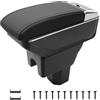 KAERGK Braccioli auto per Suzuki Ignis 2016-2024 Console centrali per auto Doppio spazio con portabevande Posteriore Utility Box Facile da montare (linea nera)