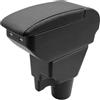KAERGK Bracciolo Auto Compatibile con KIA STONIC Picanto | Vano Portaoggetti a Due Livelli, 4 Porte USB, Montaggio Semplice, Bracciolo Regolabile, Pelle PU, Linea Nera