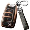 ontto Custodia per Chiave Auto, Adatta per Hyundai Elantra Solaris I30 I30n I35 I40 Tucson Kona Genesis Accent Santa Fe 2017-2020, in TPU, Colore: Nero