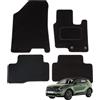 Connected Essentials Tappetini auto su misura per Kia Sportage 2021-2025 (5ª generazione) ibrida, set di 4 tappetini, colore: nero con bordo nero con 2 clip di sicurezza