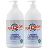Fulcron Liquido Lavamani 1 Lt, Sapone Liquido Lavamani Sgrassante E Detergente, Alto Potere Pulente, Ideale Anche Per Eliminare Lo Sporco Difficile, Sapone Lavamani Delicato, Uso Industriale, Incolore