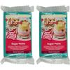 FunCakes Pasta di Zucchero Mystic Turquoise: facile da usare, liscia, flessibile, morbida e pieghevole, perfetta per decorare torte, halal, kosher e senza glutine. 250 gr (Confezione da 2)