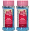 FunCakes Sugar Crystals -Blu-: Cake Sprinkles, Ottimo Gusto, Perfetto per Decorare Torte, Cristalli di Zucchero Colorati. 80 gr. (Confezione da 2)