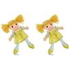 Teorema Giocattoli Teorema - Carlotta Bambola di Pezza con Vestitino Colorato Ricamato, Bambola Stoffa con Capelli di Lana, Giocattolo per bambini, Altezza 30cm (Confezione da 2)