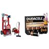 Theo Klein Vileda Carrello Pulizie, aspirapolvere/Suoni, 3+ Anni, & Duracell Plus D 6 pz