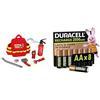 Theo Klein Fire Fighter Henry Zaino, torcia LED, 3+ anni, & Duracell AA Ricaricabili 8 pz, 2500mAh