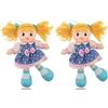 Teorema Giocattoli Teorema - Carlotta Bambola di Pezza con Vestitino Floreale, Bambola Stoffa con Capelli di Lana, Giocattolo per bambini, Altezza 30cm (Confezione da 2)