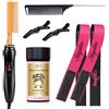 Shiyalan Pettine Riscaldante Elettrico, Piastra per Capelli Afro, Pettine Piastra Professionale (7, unità, 7)