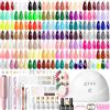 PEACECOLOR 83pcs Kit Semipermanente Unghie, 55 Colori Smalto Semipermanente Kit Unghie Gel Completo con Lampada UV/Led Fresa per Unghie, Base e Top Coat Decor Manicure Strumenti Completi